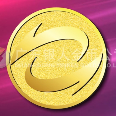 2015年3月定制　中經(jīng)萬達千足金徽章制作、黃金徽章制作