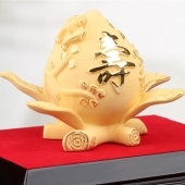 純金壽桃定制黃金壽桃，絨沙金壽桃，千足鑄金壽桃