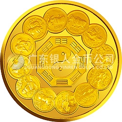 生肖紀念幣發(fā)行12周年金銀紀念幣1公斤圓形金質(zhì)紀念幣
