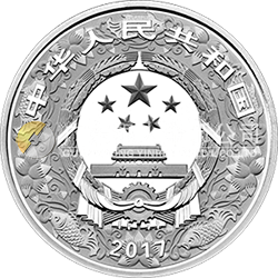 2017中國丁酉（雞）年金銀紀念幣30克圓形銀質(zhì)彩色紀念幣