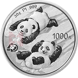 2022版熊貓貴金屬紀念幣30克圓形鉑質(zhì)紀念幣