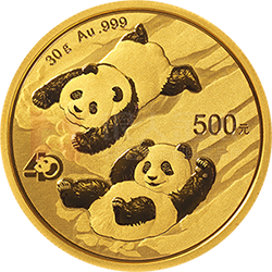 2022版熊貓貴金屬紀念幣30克圓形金質(zhì)紀念幣