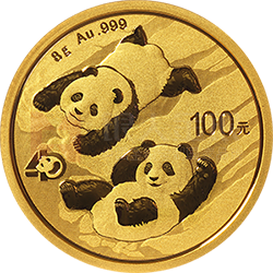 2022版熊貓貴金屬紀念幣8克圓形金質(zhì)紀念幣